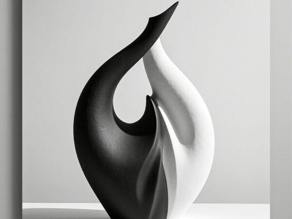 Beyond Light and Shadow Black and White Ceramic Sculpture Series