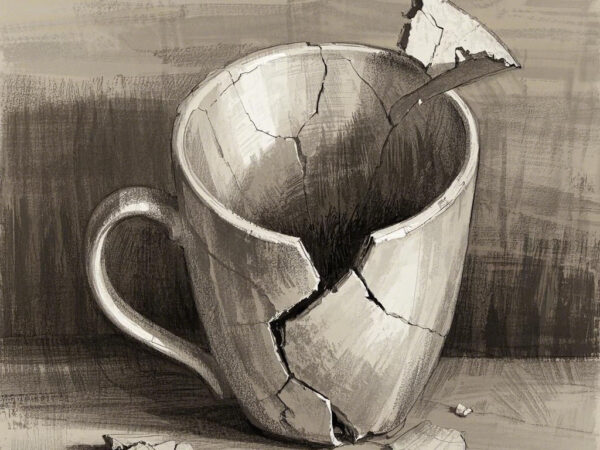 Fragments of a Dream: Charcoal Sketch Series – Exploring the Aesthetics of Brokenness and Inner Cracks