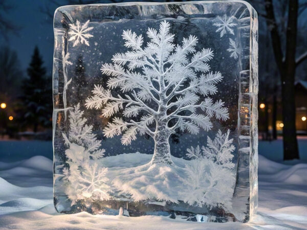 Silent Snowfall – Ice Sculpture and Installation Art Series