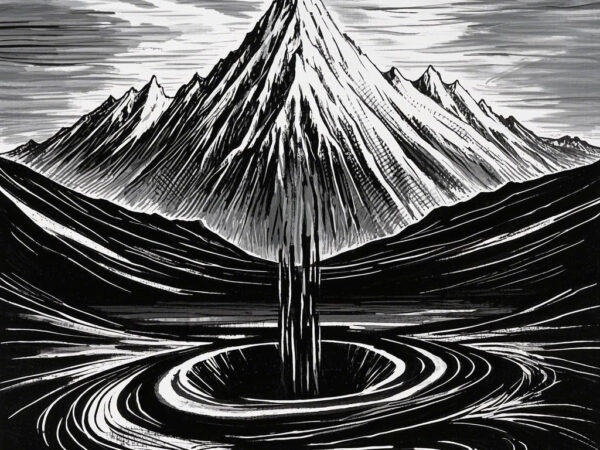 Beneath the Abyss Black and White Engraving Series