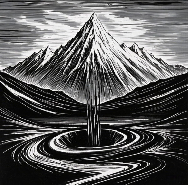 Beneath the Abyss Black and White Engraving Series