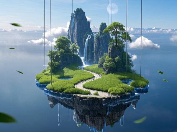 Island in the Sky Levitation Installation Art Series