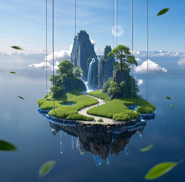 Island in the Sky Levitation Installation Art Series