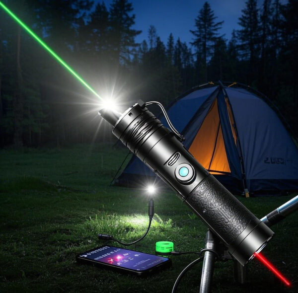 9-in-1 Tactical Flashlight: The Ultimate Adventure Tool – 2000 Lumens