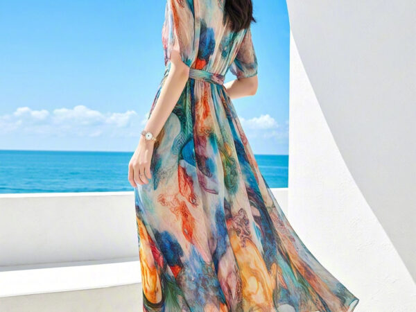 Floral Print Dress "Dreamy Rhapsody" — Unleash Your Vitality Through Color and Design