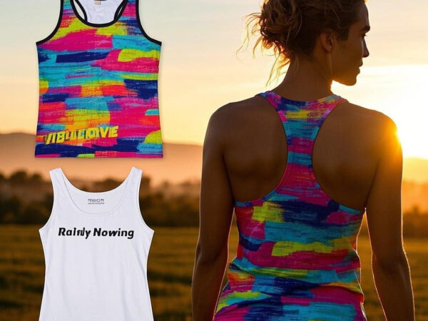 Cotton Print Sports Tank "Vibrant Dawn" — Illuminate Every Morning, Show Your Energy