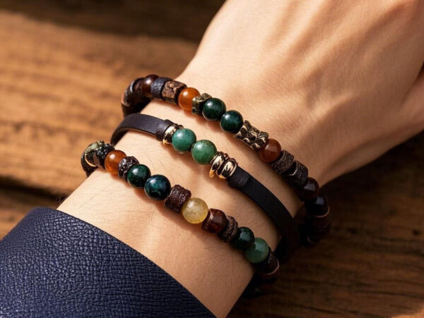 Custom Leather Bracelet "Lost Forest" — Dance with Natural Textures, Showcase Unique Personality