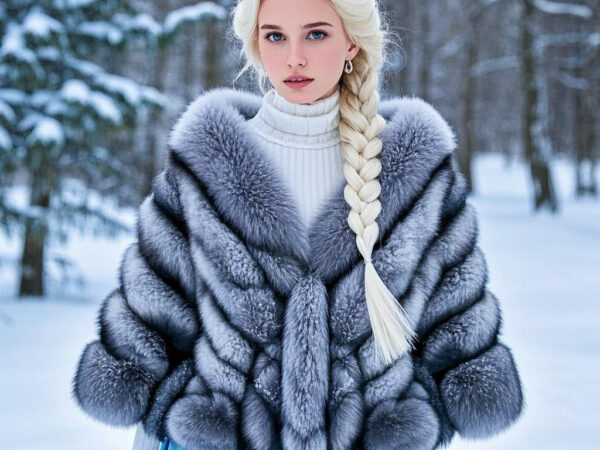 Reversible Faux Fur Shawl "Frozen Elegance" — Bringing Luxurious Shine to Your Winter