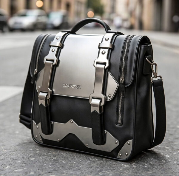 Metal Element Shoulder Bag "Steel Storm" — Showcasing Strength and Urban Flair