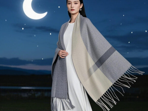 Exquisite Wool Shawl "Moonlight Melody" — Warmth and Elegance Under the Moonlight
