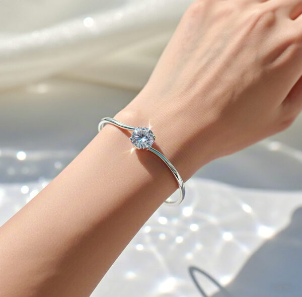 Sterling Silver Bracelet "Crystal Ripples" - Capturing Light and Illuminating Your Every Day
