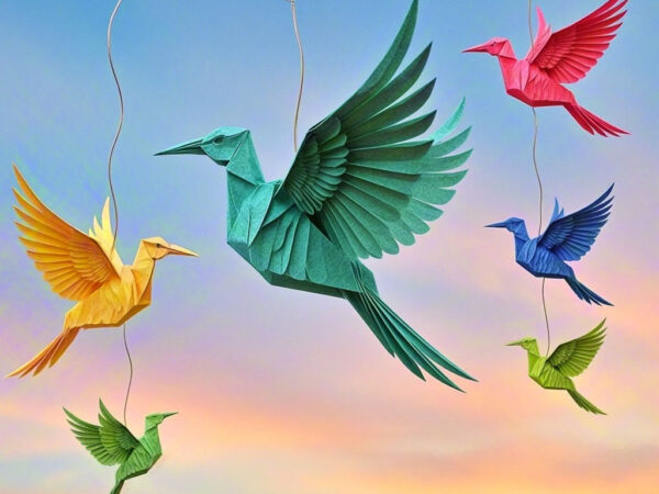 Flying Paper Birds - Infusing Color and Movement into Life