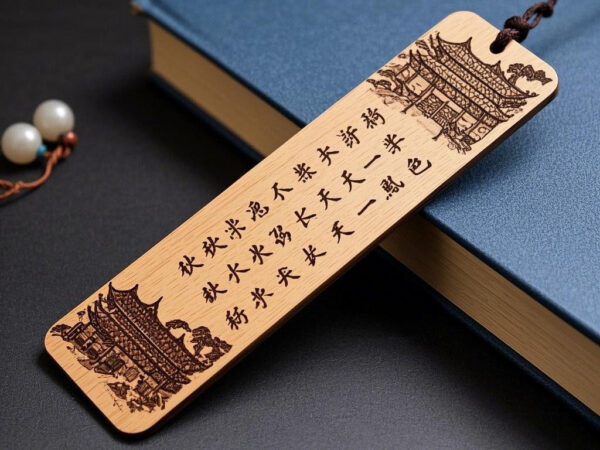 《秋水共長天一色》—— 本をより詩的に彩る手作り木製ブックマーク