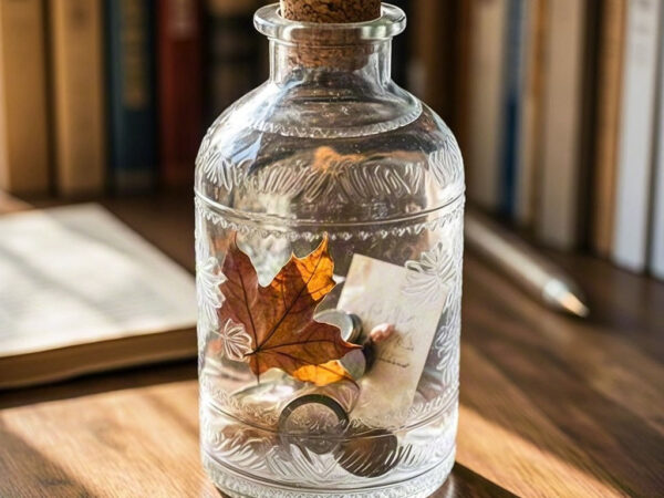 Memory Jar Handmade Glass Bottle