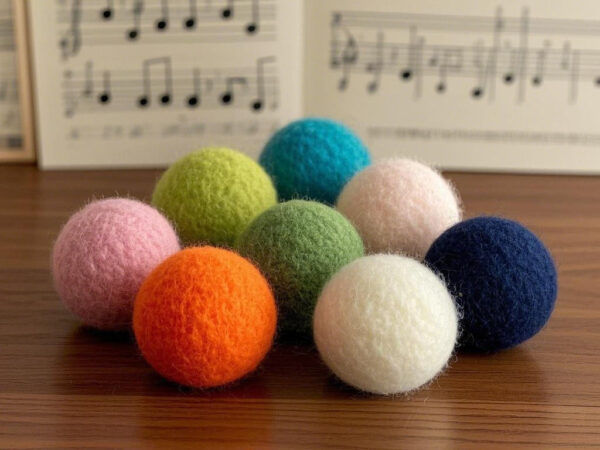Symphony of Colors and Melodies - "Melodic Chimes" Handmade Felt Wool Balls