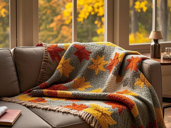 Autumn Breeze Woven Blanket — Embrace the Warmth and Serenity of Fall