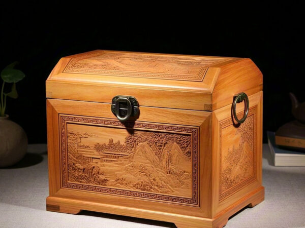 Melodies of Time Handmade Carved Wooden Box — Capturing Every Trace of Time