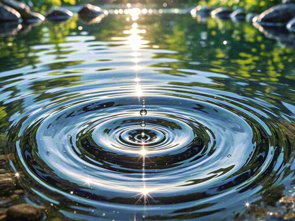 Droplets of Light: Reflections on Water's Surface