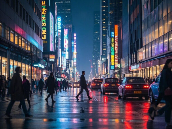 Midnight Glow: Urban Nightscapes and Neon Lights