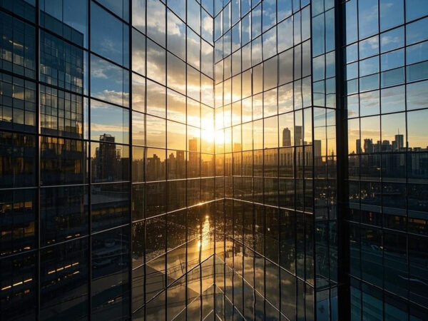 Flow of Light and Shadow: Urban Architecture and Reflections