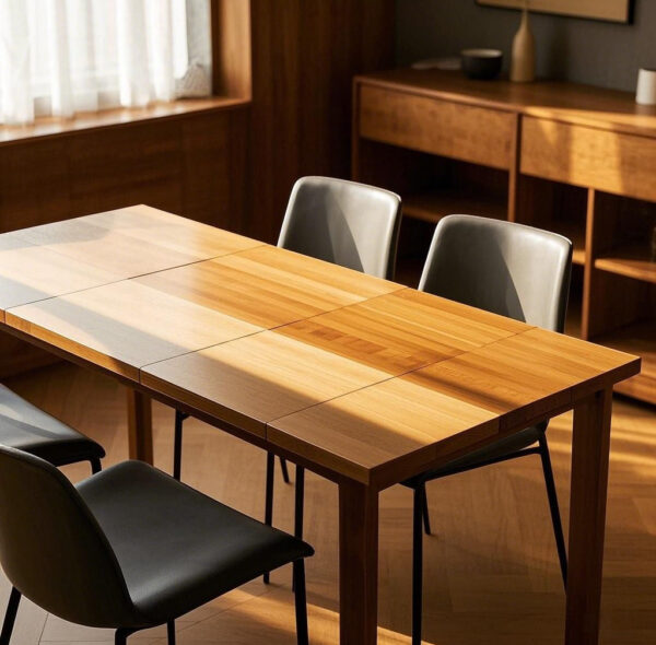 The Aesthetics of Wood - Bamboo and Wood Dining Table: A Perfect Encounter of Nature and Modernity