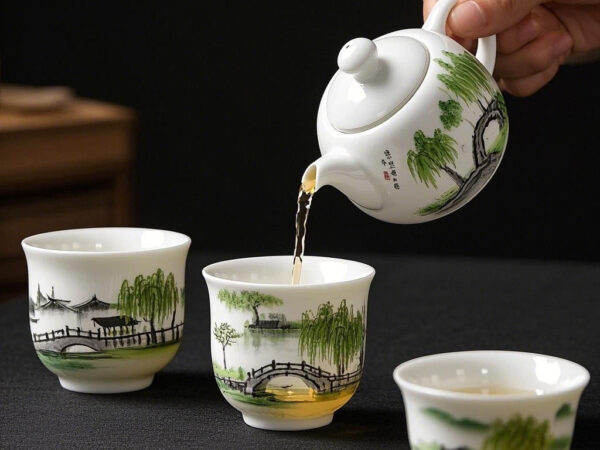 Ceramic Art Tea Set "Jiangnan Water Town" – Savor the Elegance of Jiangnan