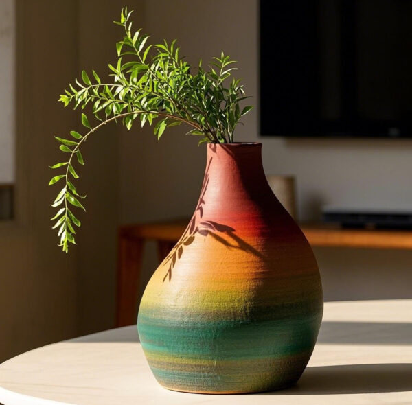 Handmade Colorful Ceramic Vase "Colors of the Earth" — The Art of Nature's Colors in Your Home