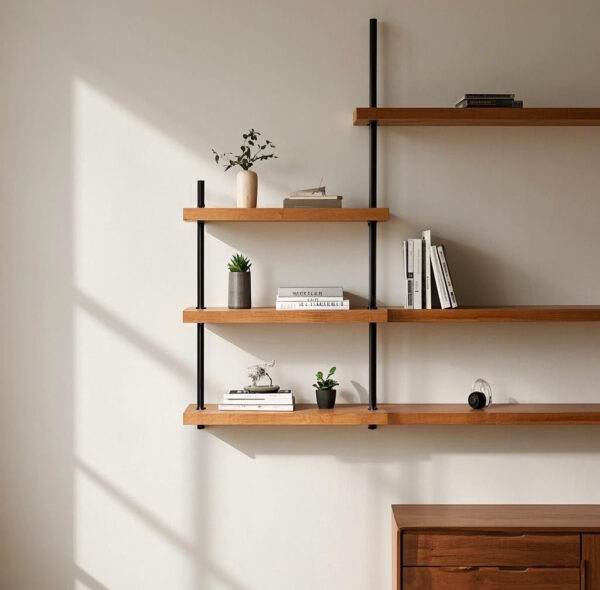 Minimalist Wall-Mounted Bookshelf "Free Space" — Creating an Open, Free Space