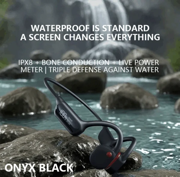 ​​Live Power Display + IPX8 Waterproof | Custom BoneConduct™: The Non-Ear Revolution