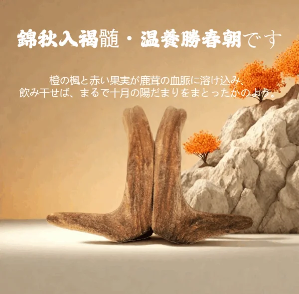 霞と松の香りが織りなす ― 原生鹿茸が奏でる自然の魂の調べ