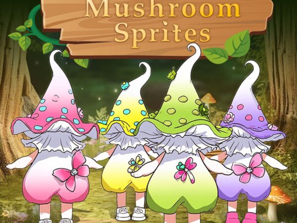 Mushroom Sprites · Handmade Clay Art Toys