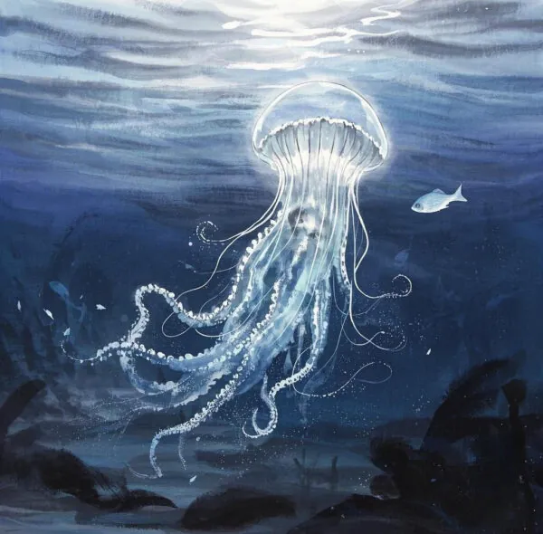 "Deep Sea Secrets" Ink Painting Series - Exploring the Mystery and Tranquility of the Ocean Depths