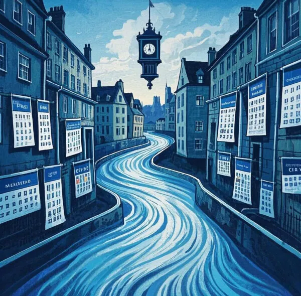 The River of Time: Handcrafted Print Art