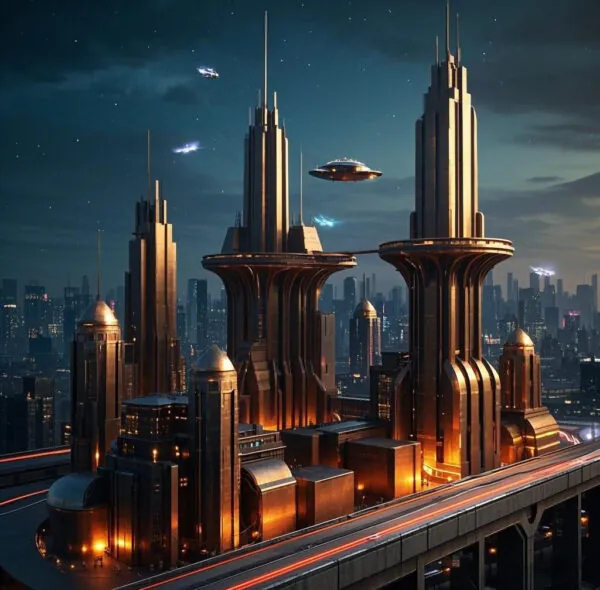 "City in the Night Sky" – Exploring the Future of Technology and Fantasy